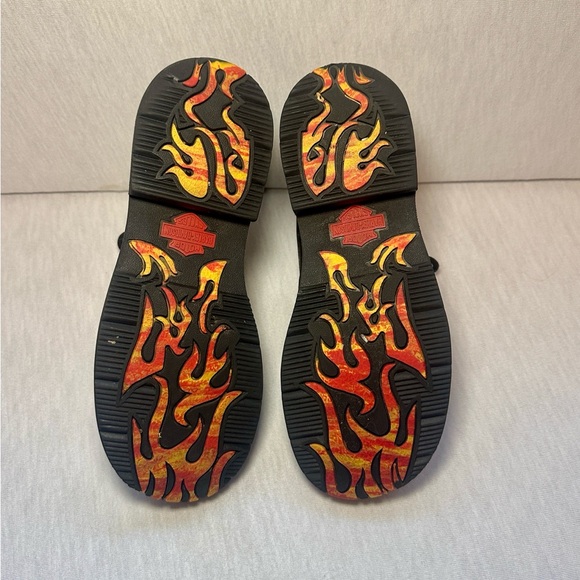 Vintage Harley Davidson Women’s 7.5 Lace Up Moto Boots Color Changing Flames - Picture 8 of 14